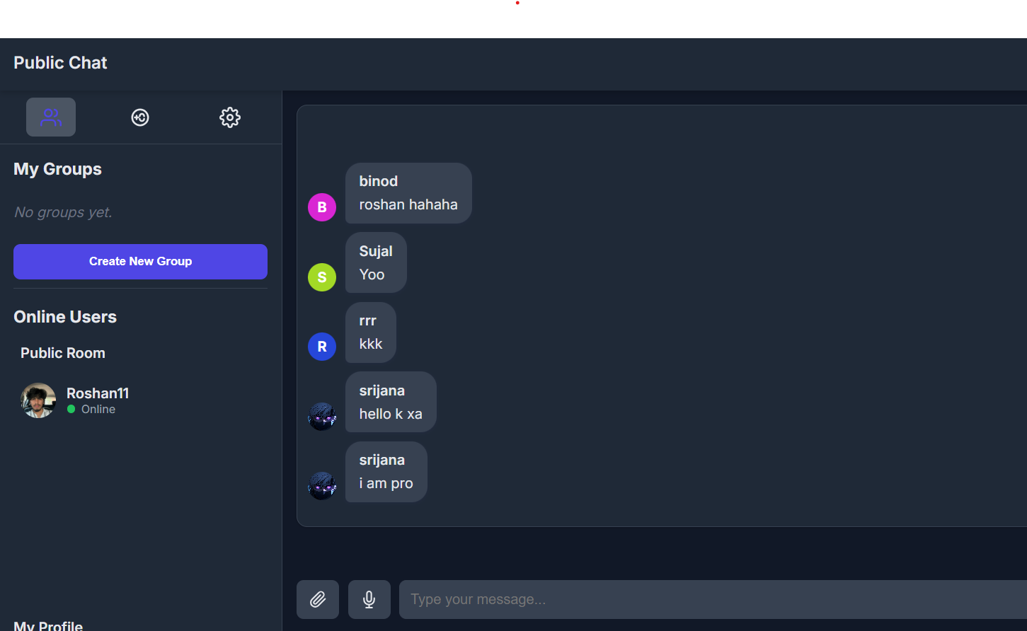 Chat Application Project Screenshot